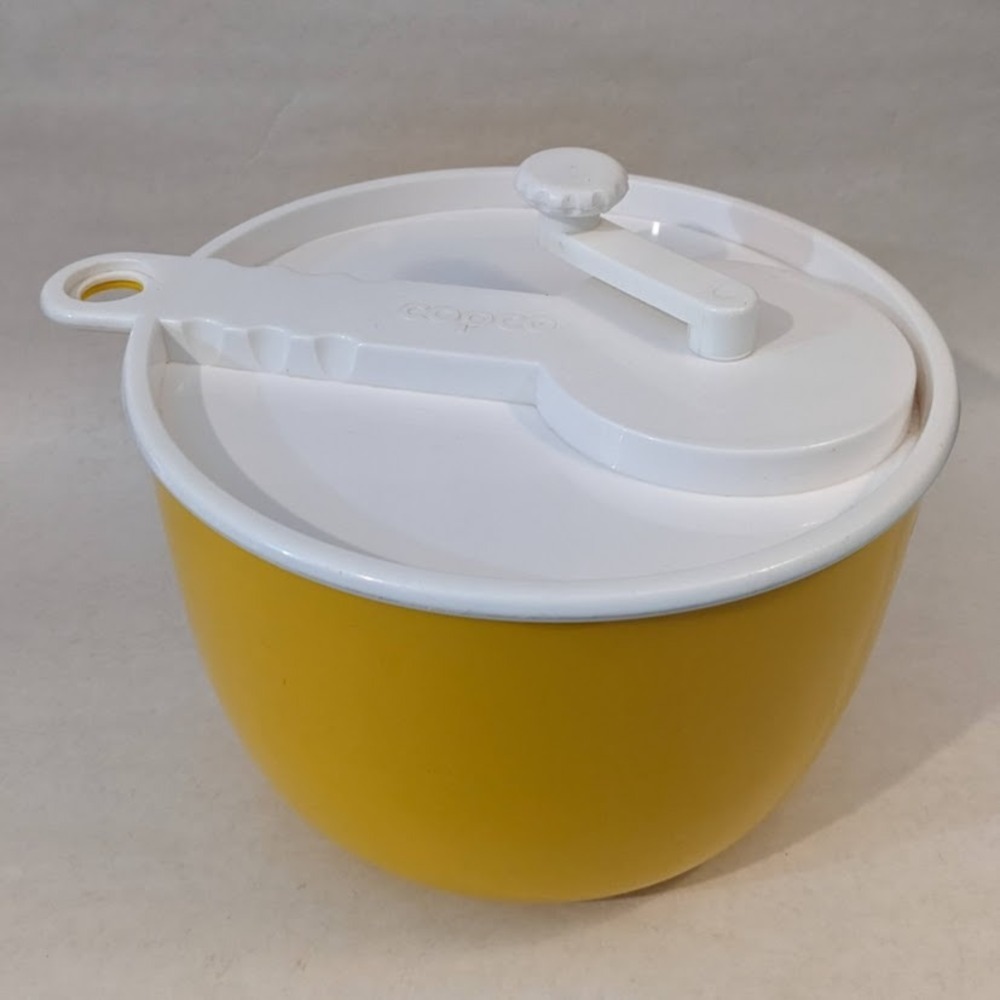 Vintage Copco Salad Spinner Yellow Sam Lebowitz Design 604 Made in USA Retro